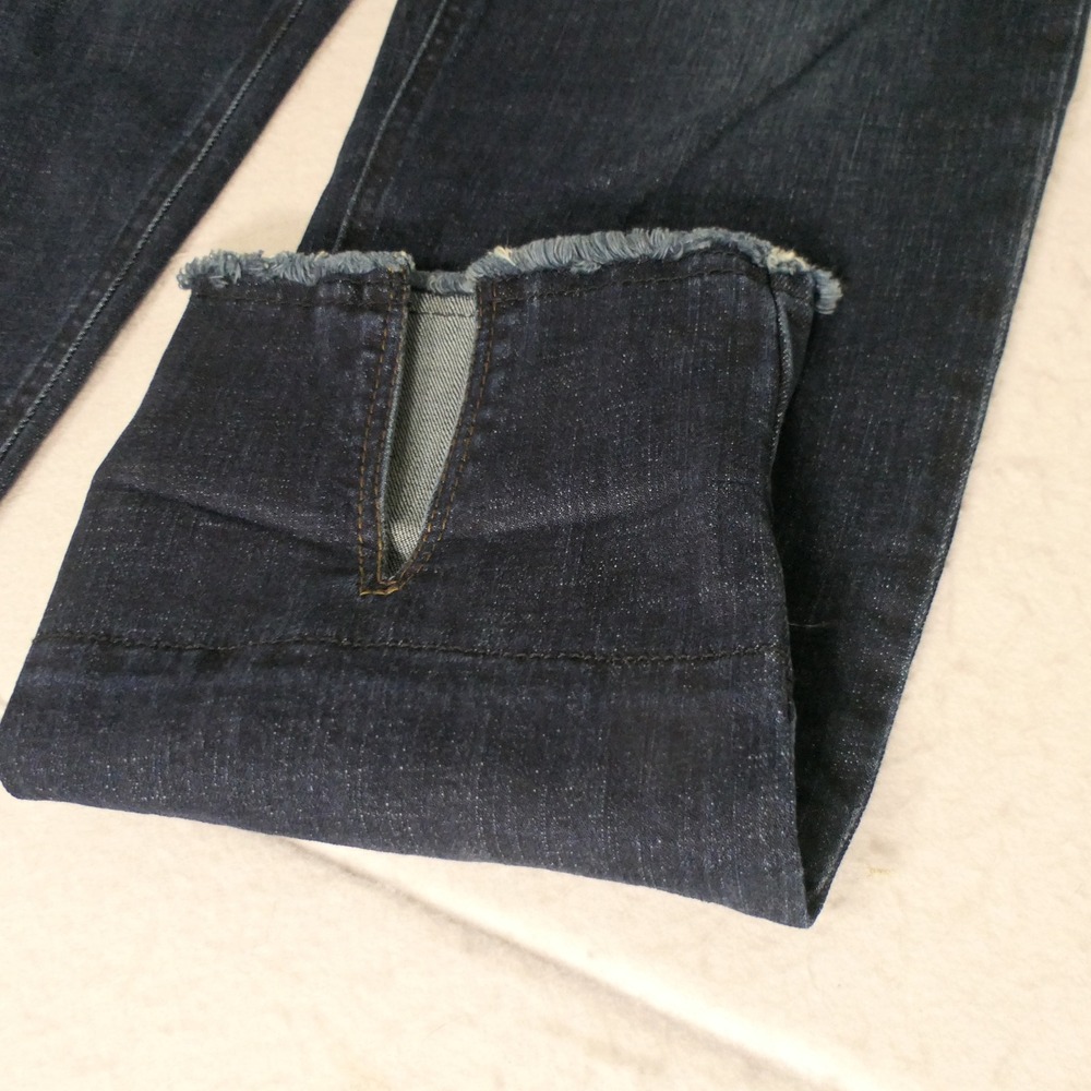 Democracy Womens Jeans 4 Blue Absolution Straight Leg Boho Edgy Raw Hem Slit - Picture 6 of 9